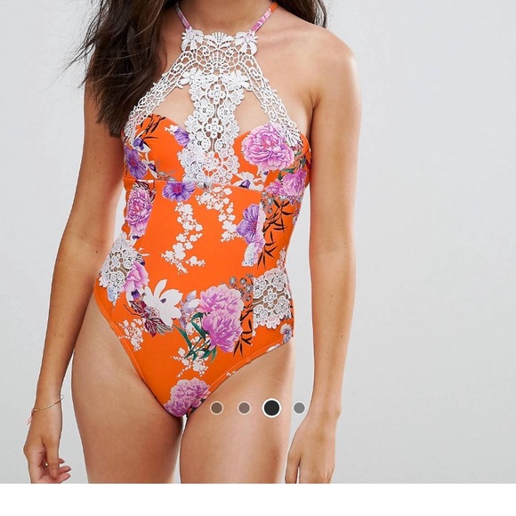 river island orange swimsuit